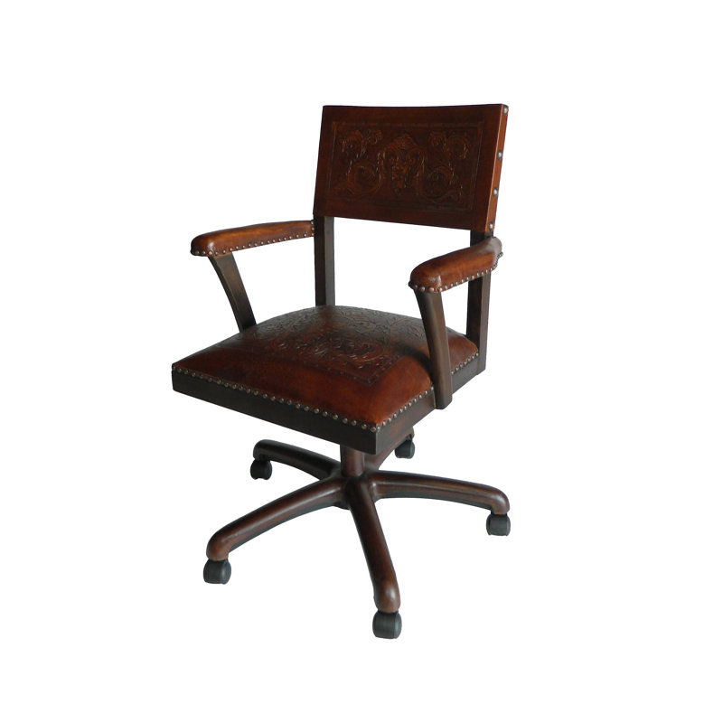 Astoria Grand Navarette Leather Genuine Leather Task Chair Wayfair